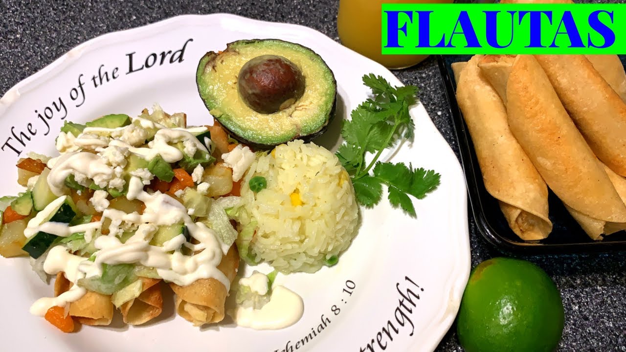 Como hacer flautas de pollo mexicanas YouTube