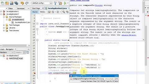 java program to compare two strings lexicographically.
