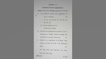 previous year question paper BCA sem 3 Data structure using C and C++