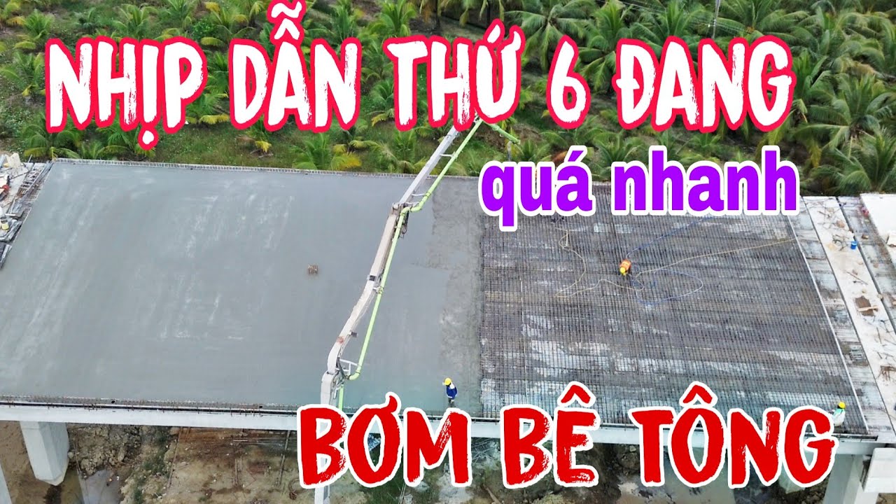 Cầu đại ngãi 1 nhịp dẫn thứ 6 đang bơm bê tông  . Tiến độ khá nhanh