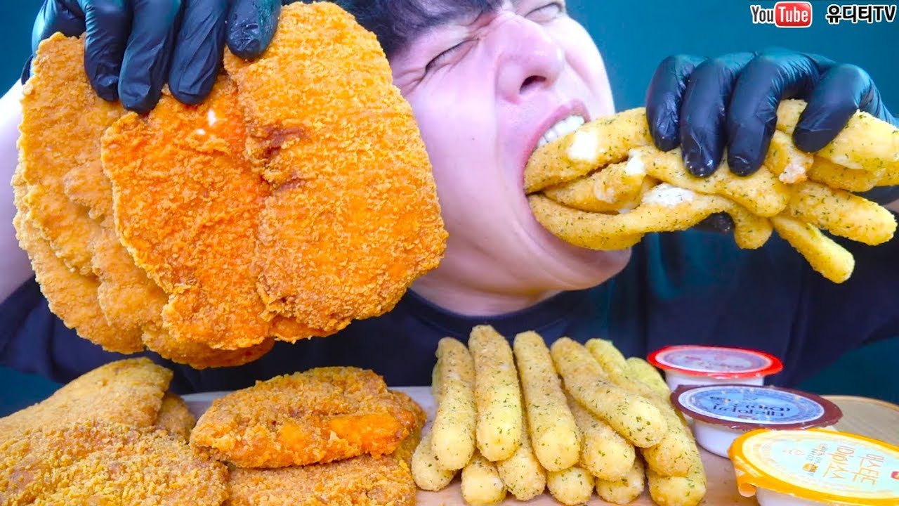 LOTTERIA 롱치즈스틱20개와 지파이가 만났다!! 솔직주의 진짜멘탈나감 리얼사운드 먹방  REAL SOUND MUKBANG