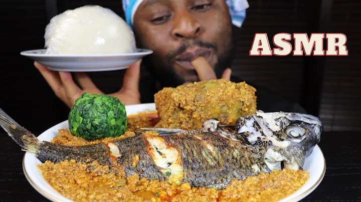 Mukbang Asmr Tilapia Fish,Massive Oxtail Egusi Soup with Pounded Yam/African Mukbang/Black in Japan