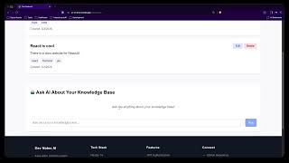 Demo of Dev Notes AI, full stack app with ai integration