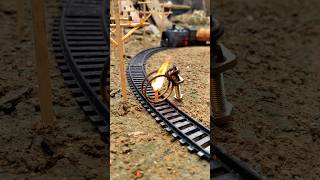 train vs giant steel ring blockade... #train #locomotive #railway