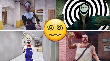 Evil Nun Vs Smiling X Corp 2 Vs Mr Meat 2 Vs Ice Scream 6 Chase Music In Everything Spinning Style