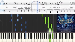 Rewrite The Stars (from The Greatest Showman) (Synthesia Piano Tutorial w/Lyrics)