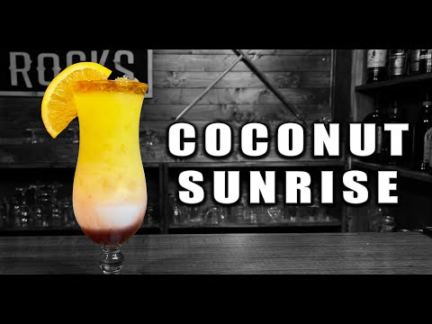 Coconut Sunrise | Malibu Rum Cocktail | Booze On The Rocks