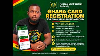 How to get your GHANA CARD for Ghanaians Living ABROAD, by National Identification Authority (NIA) How to get your GHANA CARD for Ghanaians Living ABROAD, by National Identification Authority (NIA)