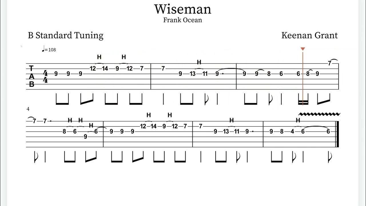 Frank ocean wiseman guitar tabs youtube