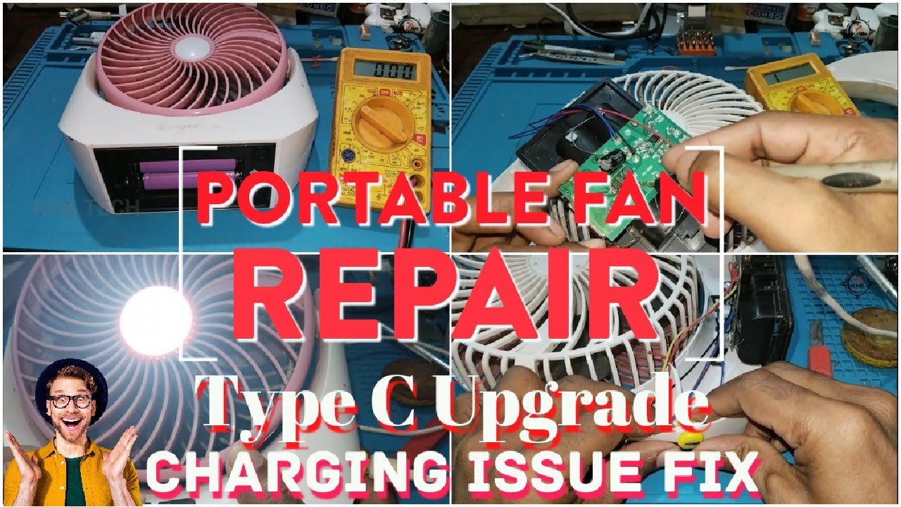 Fix Portable Fan Charging Issue | Bypass IC | Upgrade to USB Type-C #