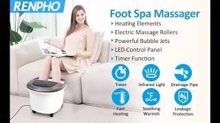 RENPHO Foot Spa Massager with Heat, Rollers and Bubble Jets and 11 Customer Answered Questions