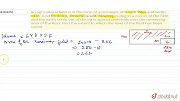 An agricultural field is in the form of a\r\nrectangle of length 20 m\nand width 14 mdot\nA pit ...