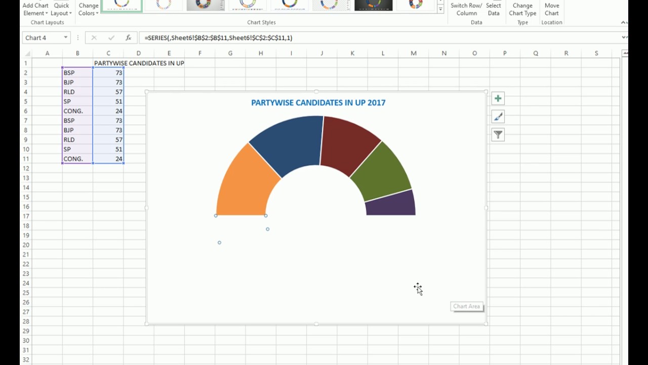 Half Pie Chart In Excel