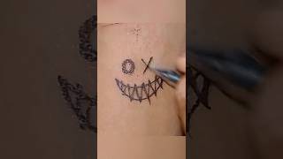 Scary 😨 face tattoo with pen #shorts