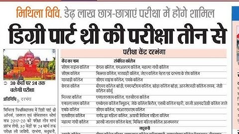 Lnmu Part-3 examination 2020 programme & center list routine download