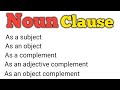 What is noun clause and its functions | Noun clause | What is noun clause | Noun clause functions