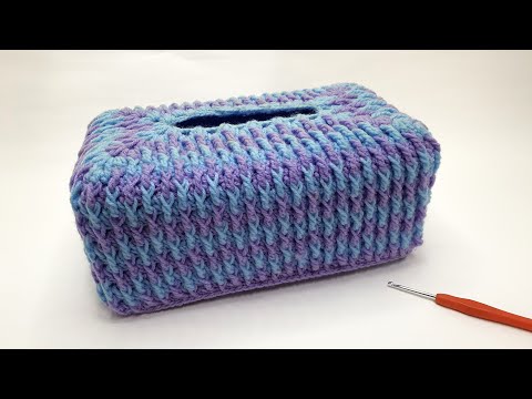 [다비다뜨개방 Crochet]코바늘 뜨개로 사각 티슈커버뜨기 예쁘게 만들어요  Crochet tissue cover