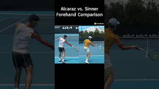 Alcaraz vs Sinner Forehand Comparison  #shorts #janniksinner #tennis #sinner #alcatraz