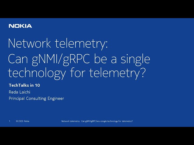 Watch Nokia TechTalks in 10 - Network Telemetry on YouTube.
