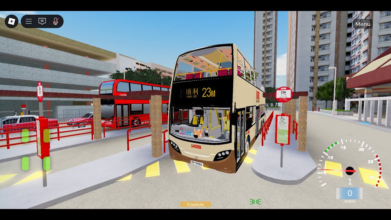 [Roblox4,007]【日間玩開篷巴士早上途經入九龍灣商貿區特別班次】KMB TH 9486 23M 樂華 ↺ 順利 (下層展望/有報站)