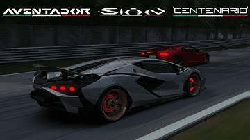Lamborghini SIAN vs Aventador S, SV, SVJ, Centenario & SC18 at Monza / Assetto Corsa (AC)