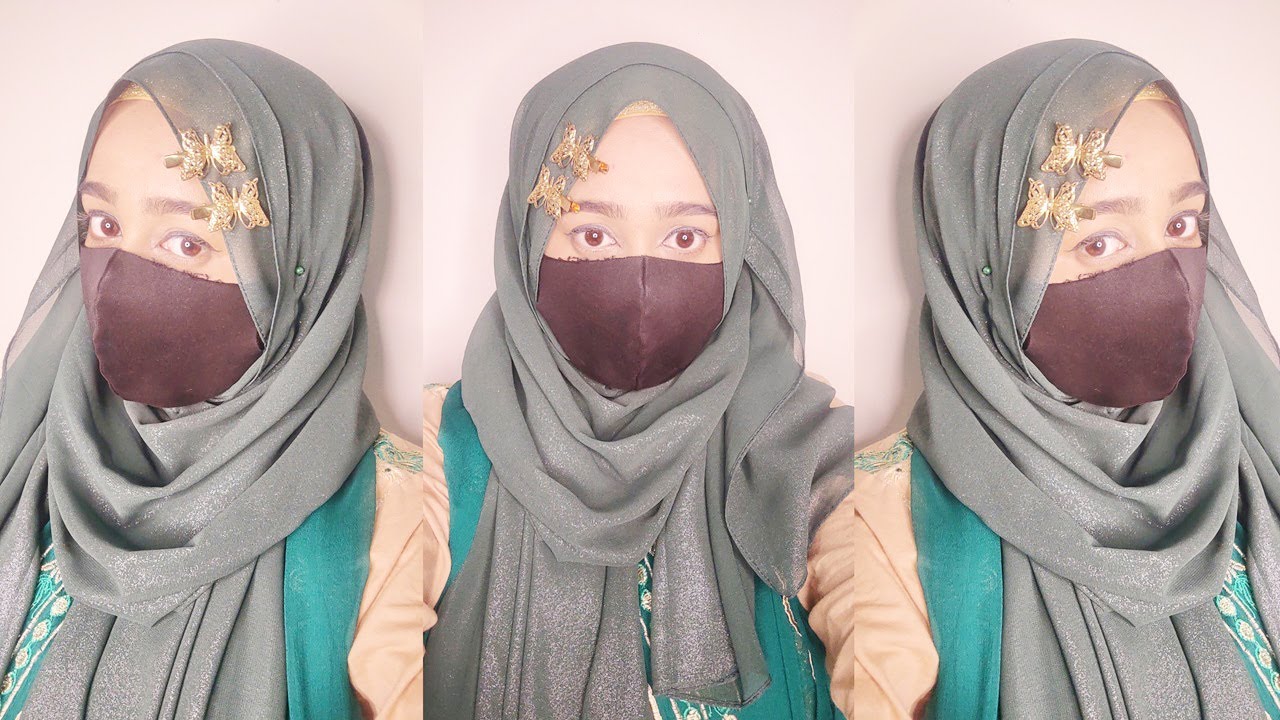 New 2025 Simple Hijab Style For Everyday With Mask By Wajeeha Fatima