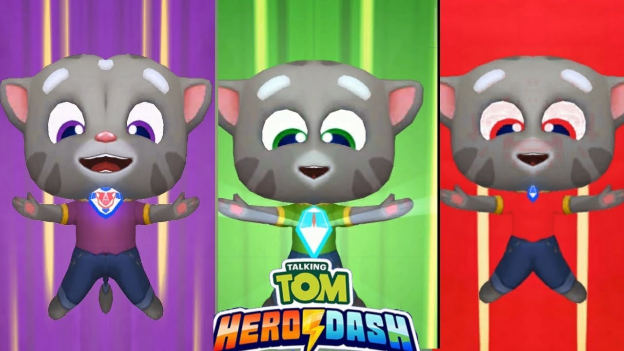 TALKING TOM HERO DASH BLUE HERO TOM vs GREEN HERO TOM vs RED HERO