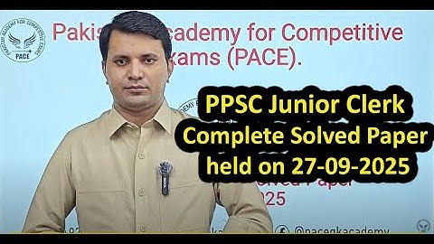 PPSC Junior Clerk Complete Solved Paper held on 27-09-2025 | PPSC Junior Clerk Paper 2025