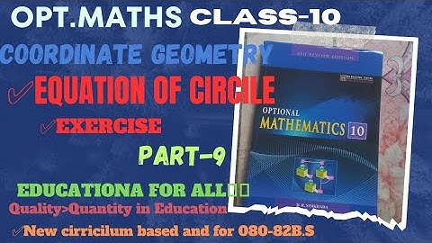 SEE class10 opt.maths Equation of Circle Exercise ||coordinate geometry class10 circle exercise tct