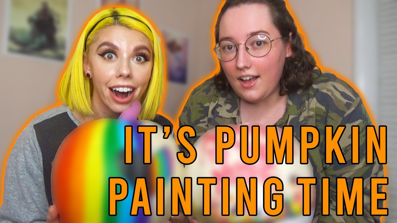 PUMPKIN PAINTING AND SPOOKY STORIES! - PAINTING PUMPKINS WITH MY BEST FRIEND