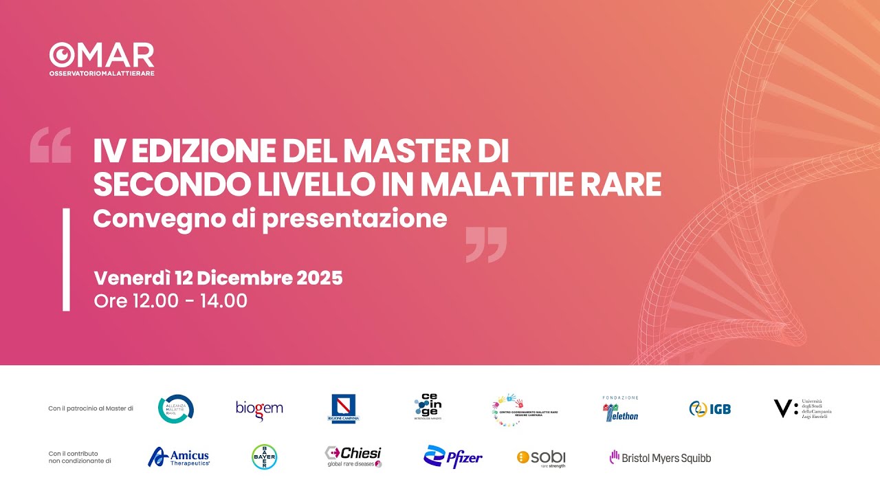 Presentazione della IV Edizione del Master di Secondo Livello in Malattie Rare