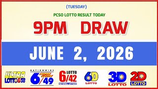 Lotto Results Today 9pm June 2, 2026 PCSO 6/58, 6/49, 6/42