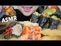 ASMR *Assorted SUSHI Cones with Spicy Tuna &amp; Salmon Sashimi Relaxing Eating Sounds | N.E Let's Eat