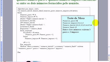 aula 1111 Algoritmos e Logica de programação   Exerc Par Impar conta Algoritmo II