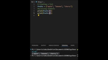 list manipulation in python 1 | accessing elements 🚀🚀 #Shorts #Trending #viralshorts2024
