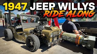 Ride along in a blown 1947 jeep   #blown #jeep #willysjeep #mechanic #automobile #auto #pov #chevy