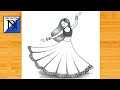 How to draw a beautiful dancing girl  pencil sketch for beginners  girl drawing easy