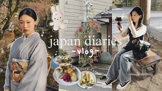 japan vlog 🩰 ☁️ tokyo thrifting, visiting shrines, yummy desserts, exploring cafes & friends