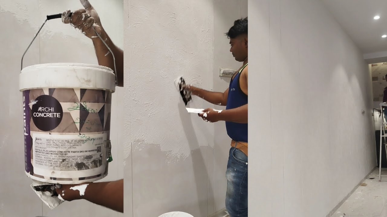 Asian paints Archi concrete Texture design||How to create Archi concrete