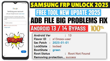 SAMSUNG FRP BYPASS ANDROID 13/14 | SAMSUNG FRP BYPASS ANDROID 13 ENABLE ADB FAILE FIX 2025