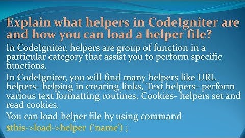 CodeIgnitor Interview Questions and Answers for freshers and experienced– Part 2