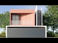 Proyecto de Casa Moderna de 8x20m Con Doble Altura y Diseño Minimalista