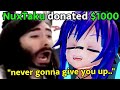 I donated $1000 to streamers making them sing the rick roll without realizing