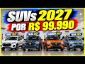 5 SUVs ZERO KM POR R$ 99.990: QUAL VALE MAIS A PENA EM 2027?