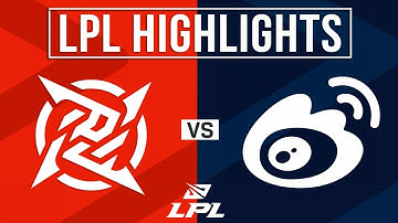 NIP vs WBG Highlights ALL GAMES | LPL 2024 Summer | Ninjas In Pyjamas vs Weibo Gaming