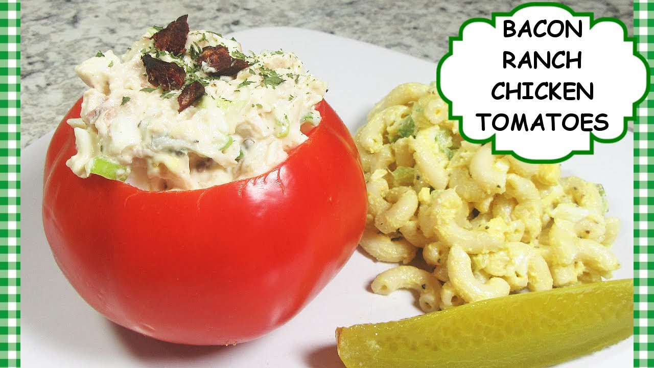 BACON RANCH CHICKEN SALAD STUFFED TOMATOES RECIPE | EASY STUFFED TOMATOES