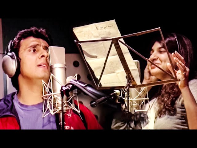 Sonu Nigam And Alka Yagnik Recording Song For The Film Agnipankh (2004) | Pritam | Flashback Video class=