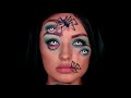 3D Spider Illusion Makeup Idea | Halloween Coloured Contacts #shorts