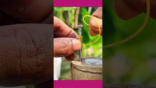 Easy technique to tie rope tightly onto a nail securely #knotskills #ropetrick #lifehacks #DIYtips