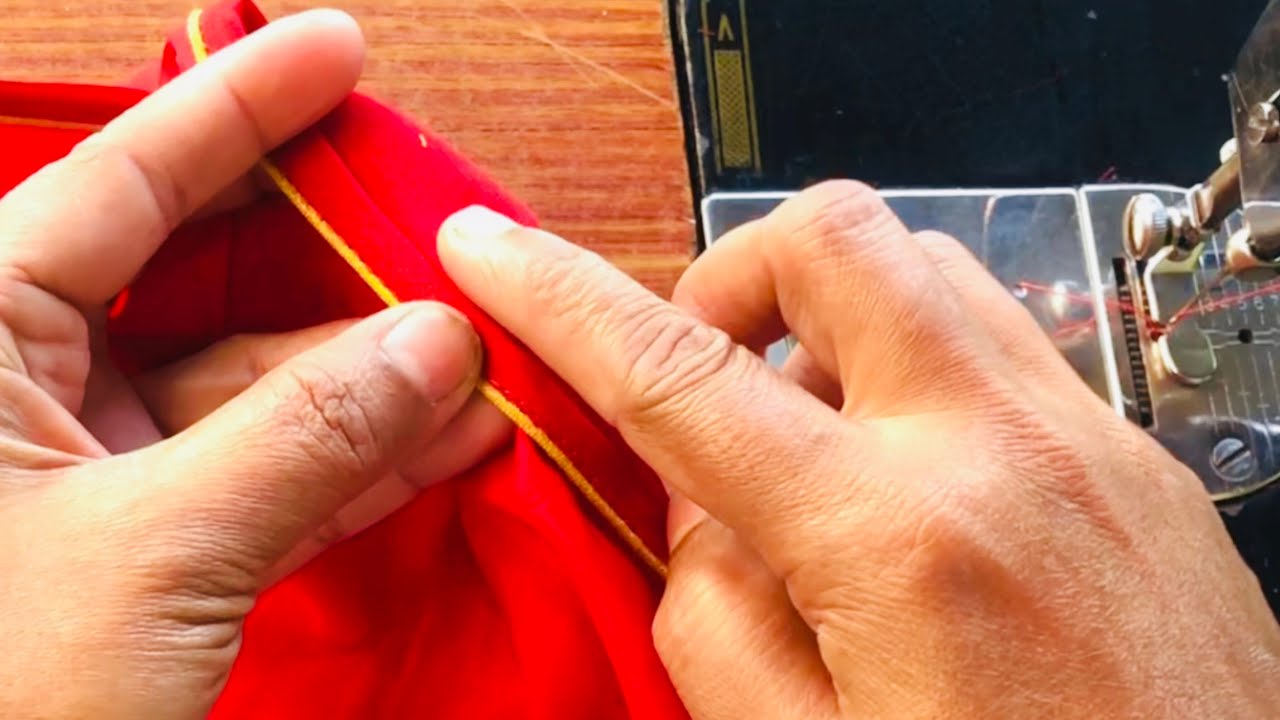 perfect thread piping in blouse/piping in neck//piping with neckline//Thanni creations